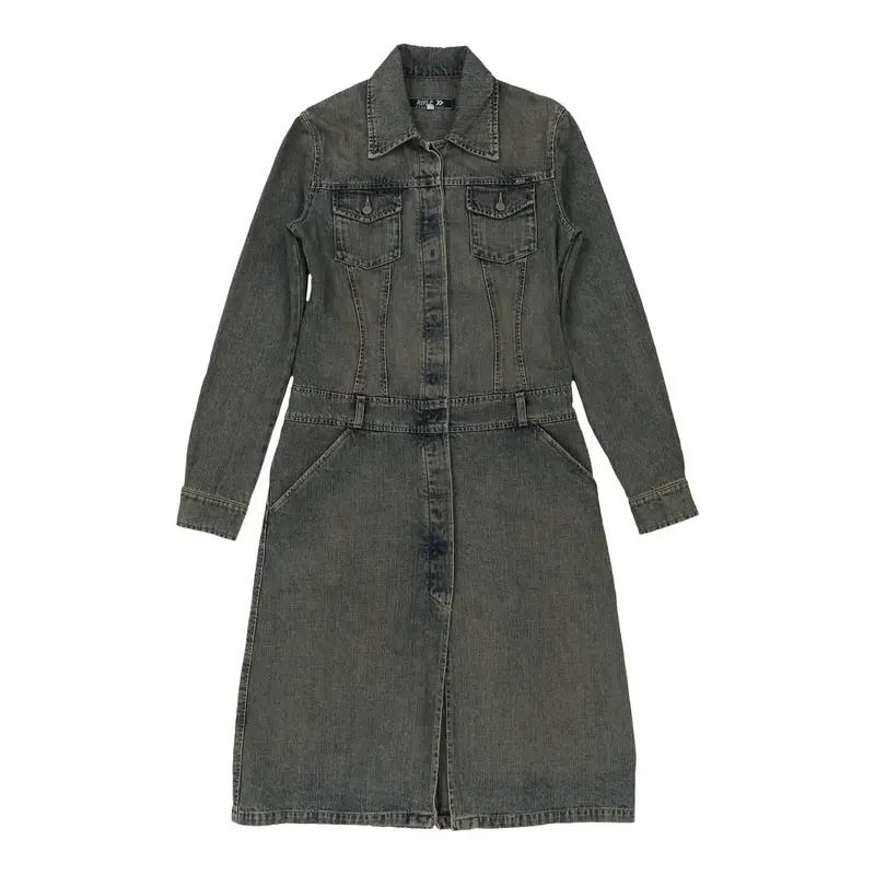 Rifle Midi Denim Dress - Small Dark Wash Cotton