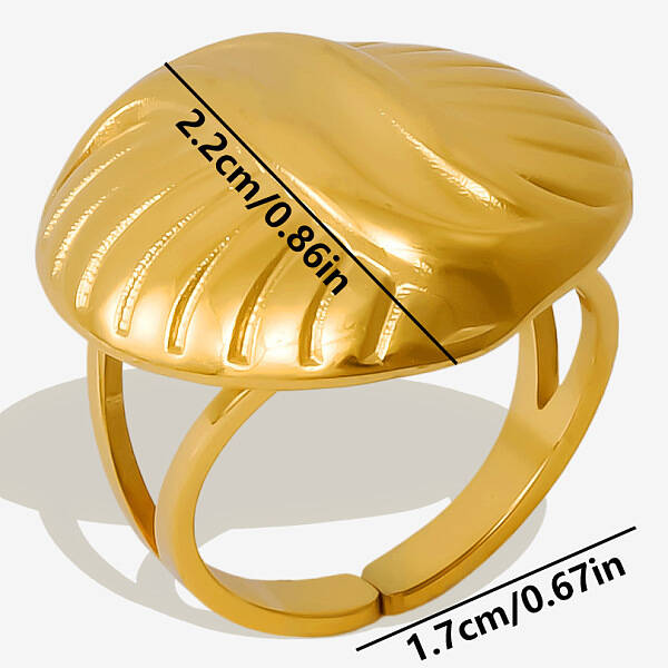 Oval 304 Stainless Steel Fashion Cuff Open Ring for Women