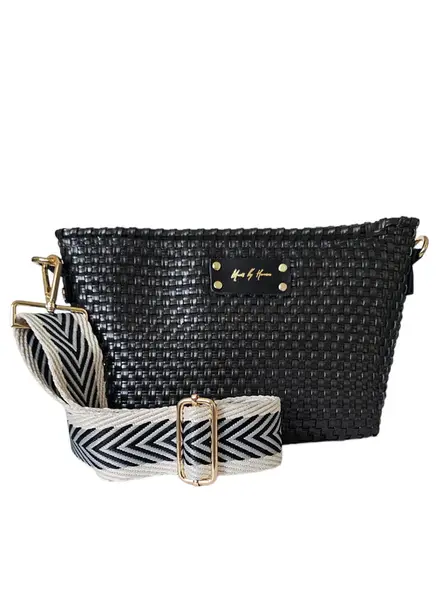 Victoria Crossbody Bag - Black Pearl | Color: Ivory Black Strap