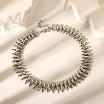 304 Stainless Steel Spiked Horse Eye Link Chain Necklaces for Women