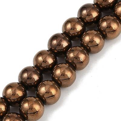 Electroplated Synthetic Magnetic Hematite Beads Strands