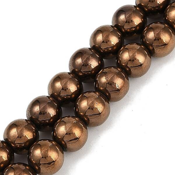 Electroplated Synthetic Magnetic Hematite Beads Strands