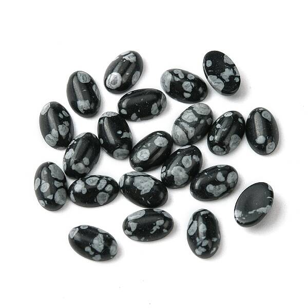 Synthetic Snowflake Obsidian Cabochons