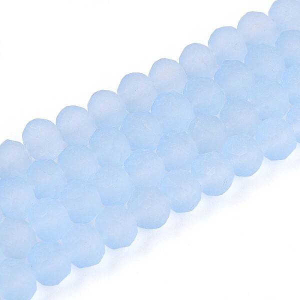 Baking Paint Frosted Glass Beads Strands