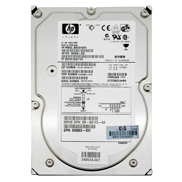 349534-001 HP 9.1GB Ultra-320 SCSI 7200 3.5-inch 4MB Hard Drive