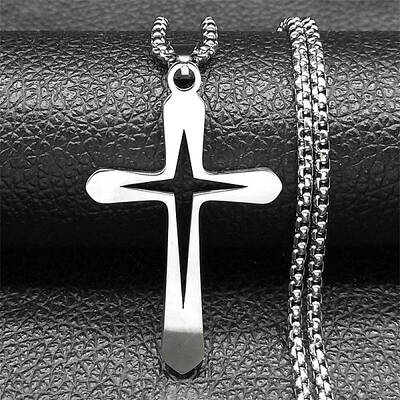 304 Stainless Steel Cross Pendant Necklaces