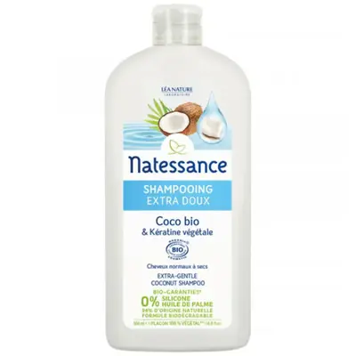 Natessance Coconut Shampoo Extra Sweet Bio and Organic Vegetable Keratin 500ml
