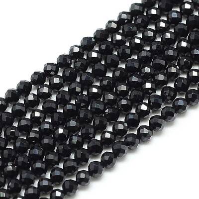Natural Black Spinel Beads Strands
