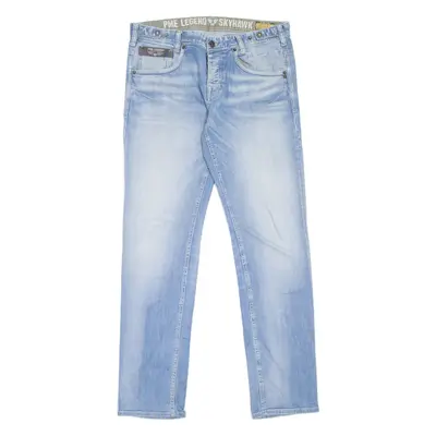 PME LEGEND Skyhawk Mens Jeans Blue Slim Straight Stone Wash W34 L34