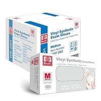 Synmax Clear Vinyl Disposal Gloves 100 Pieces per Box Size S, M, L, XL Powder Free Soft Vinyl for Household Cleaning and Gene...