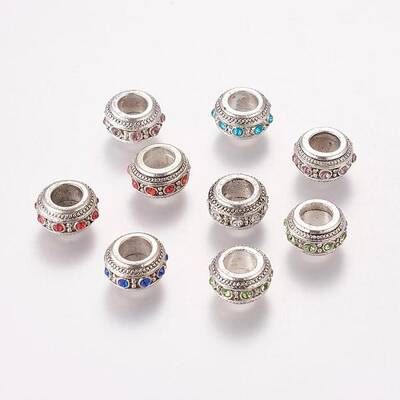 Vintage Alloy Rhinestone European Beads