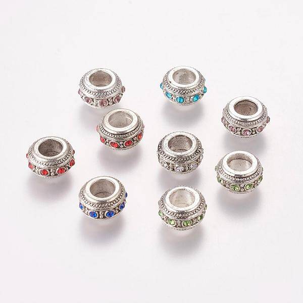 Vintage Alloy Rhinestone European Beads