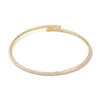 Rack Plating Brass Cubic Zirconia Elasticity Necklaces