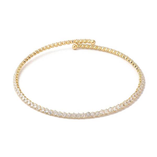 Rack Plating Brass Cubic Zirconia Elasticity Necklaces