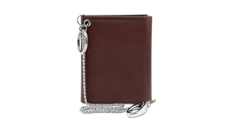 Trifold Chain Wallet in Chestnut Brown
