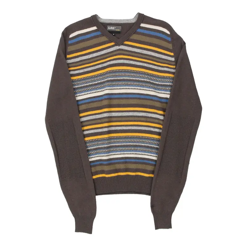 Lee Striped Jumper - Medium Grey Wool