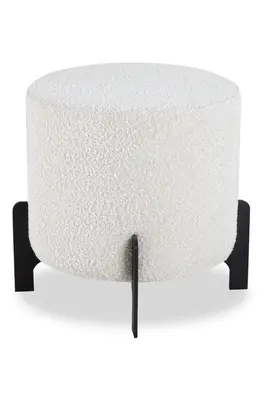 White Bouclé Round Stool | Liang & Eimil Koldrum