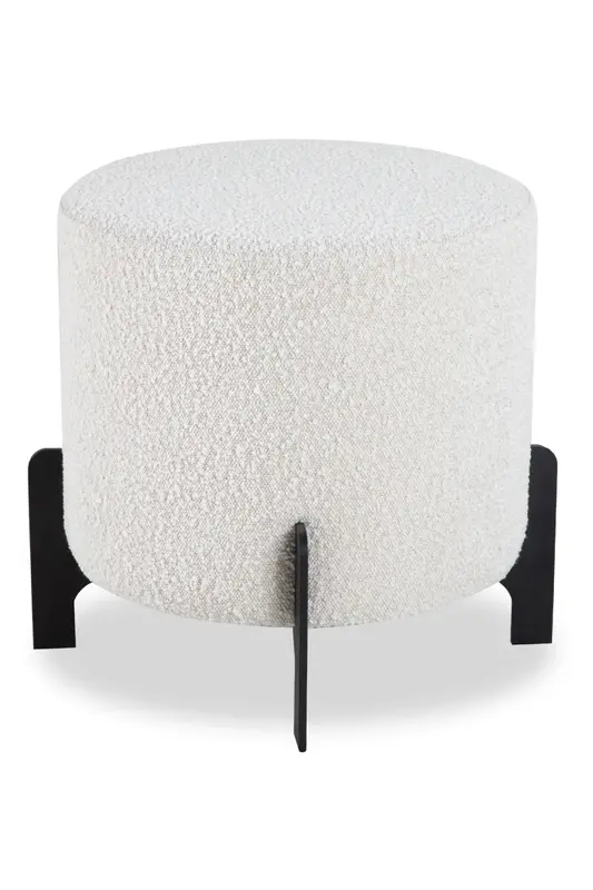 White Bouclé Round Stool | Liang & Eimil Koldrum