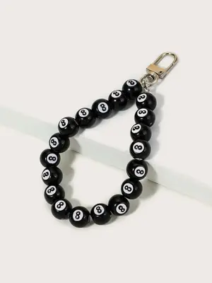 Unisex Street Trend Billiard Design Bag Charm, Cute Trendy Beaded Bag Ornaments, Chic Novelty Bag Charm for Daily Decor, Purs...