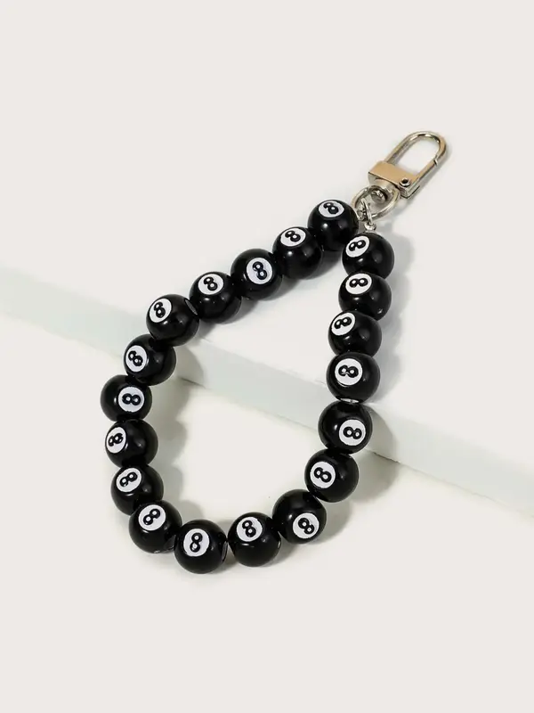 Unisex Street Trend Billiard Design Bag Charm, Cute Trendy Beaded Bag Ornaments, Chic Novelty Bag Charm for Daily Decor, Purs...