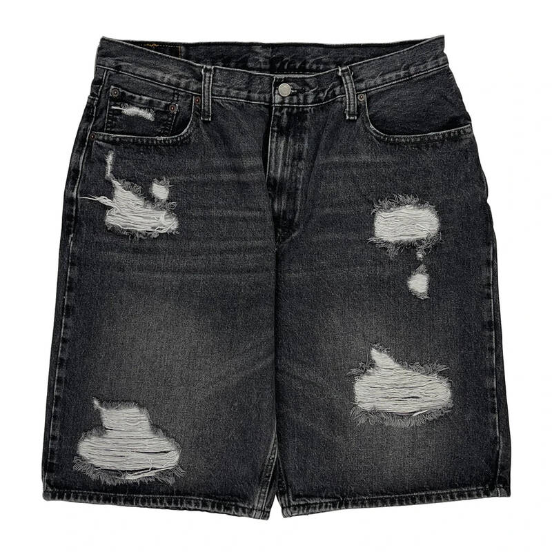 569 Levis Denim Shorts - 36W 11L Black Cotton