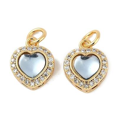 Brass Micro Pave Cubic Zirconia Charms