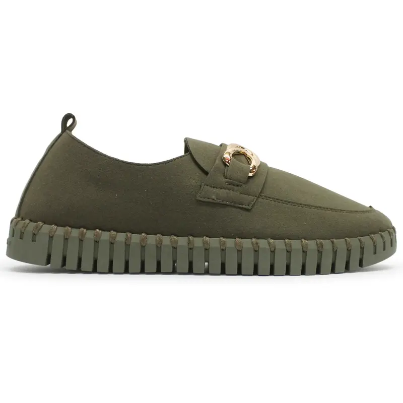 Ilse Jacobsen Tulip 3976 Textile Women's Slip On Shoes - Deep Olive Deep Olive - Size:US 7 Women