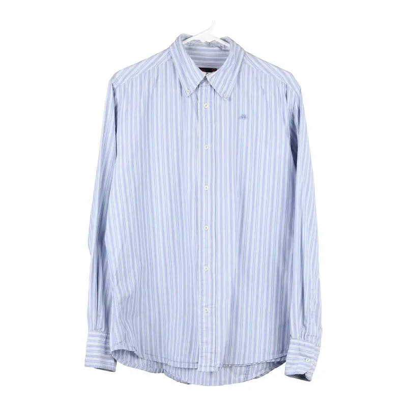 Kappa Striped Shirt - Large Blue Cotton
