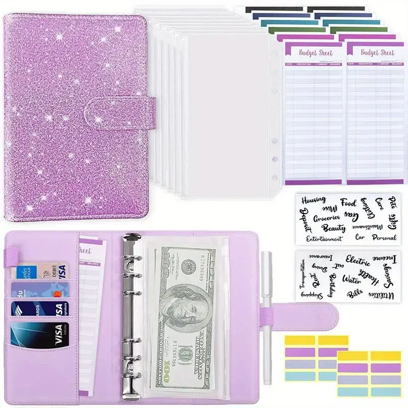 Budget Planners Journal Planner Notebook Kit, Teacher Must Haves Loose-leaf Notebook with Budget Card, Sticker, Loose Leaf Ca...