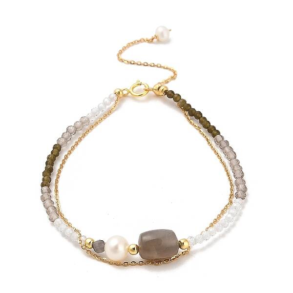 Natural Multi-Moonstone Bead Bracelets