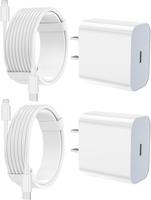 iPhone Charger Fast Charging 2 Pack Type C Wall Charger Block with 2 Pack [6FT&10FT] Long USB C to Lightning Cable for iPhone...