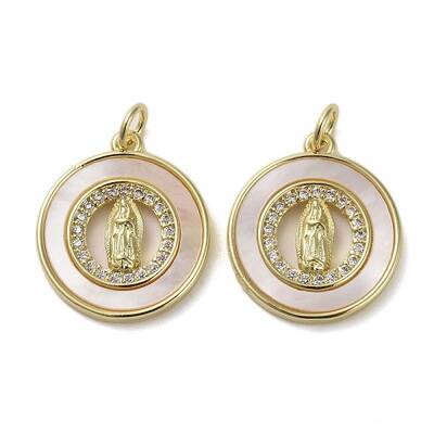 Brass Micro Pave Clear Cubic Zirconia Pendants