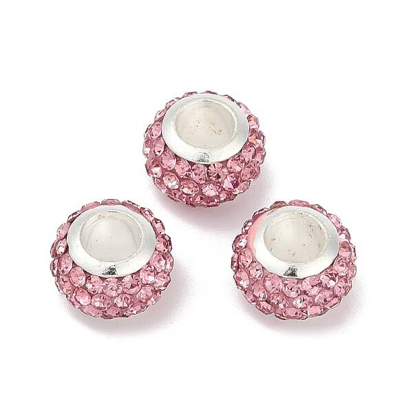 Alloy Rhinestone Clay Pave Beads