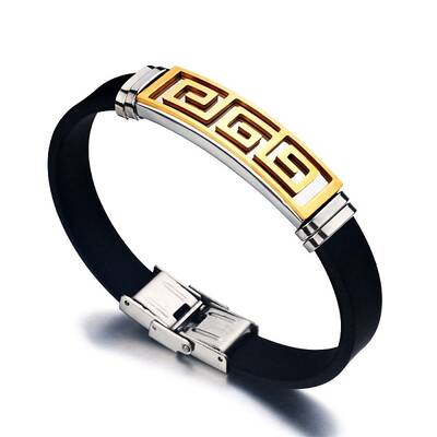 Stainless Steel Greek Pattern Bracelet