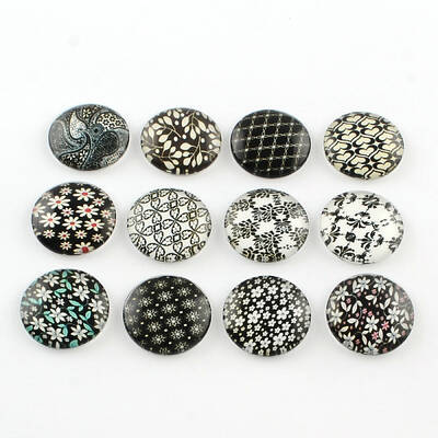 Half Round/Dome Floral Photo Glass Flatback Cabochons for DIY Projects