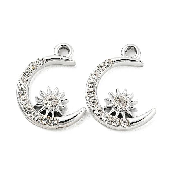UV Plating Alloy Rhinestone Pendants