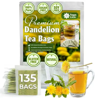 135 Tea Bags Premium Dandelion Root, 100% Natural & Pure from Dandelion Root, Eco-Conscious Tea Bags, Dandelion Tea, Dandelio...