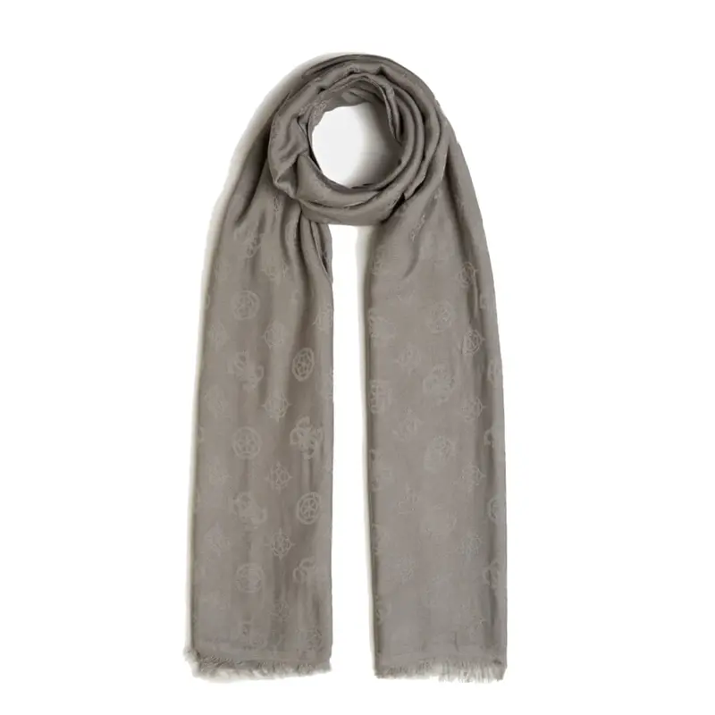 Guess, Ninette jacquard, fabric scarf, grey, 8 x 180, women's