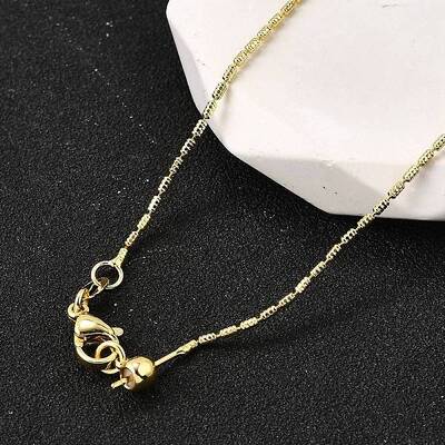 1MM Brass Column Link Chain Necklaces
