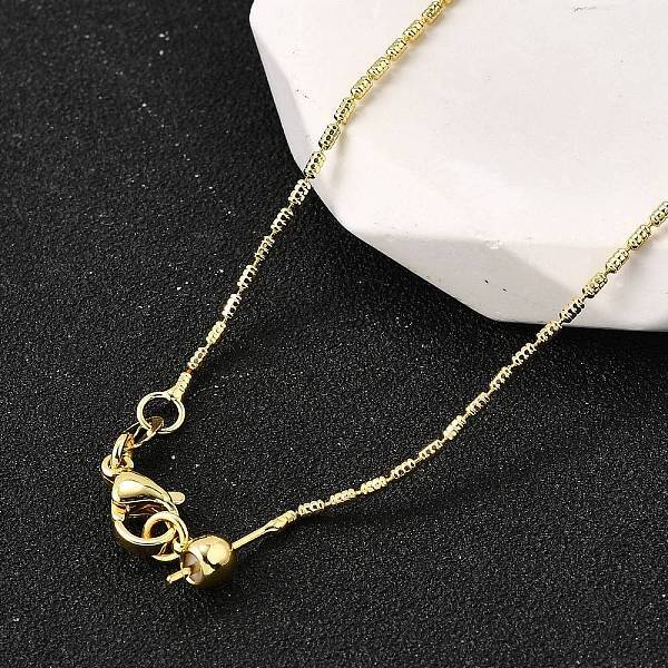 1MM Brass Column Link Chain Necklaces