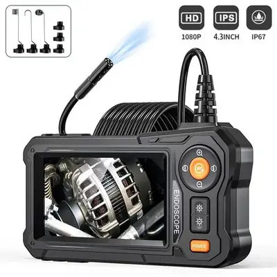 Industrial Endoscope, 1 Count HD Digital Borescope Inspection Camera, 4.3-inch IPS LCD Screen IP67 Waterproof Endoscope with...