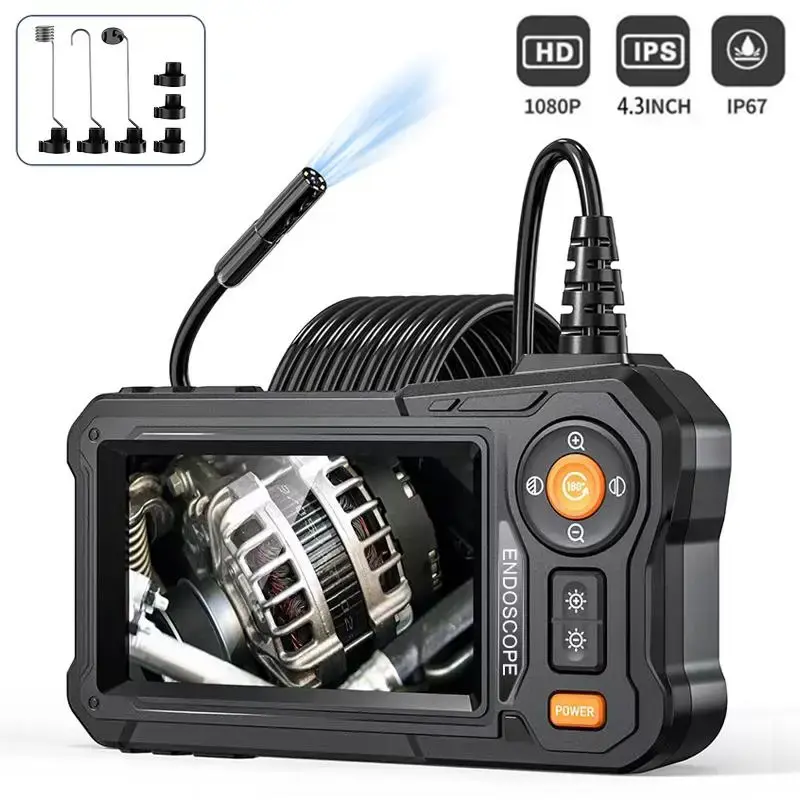 Industrial Endoscope, 1 Count HD Digital Borescope Inspection Camera, 4.3-inch IPS LCD Screen IP67 Waterproof Endoscope with�...