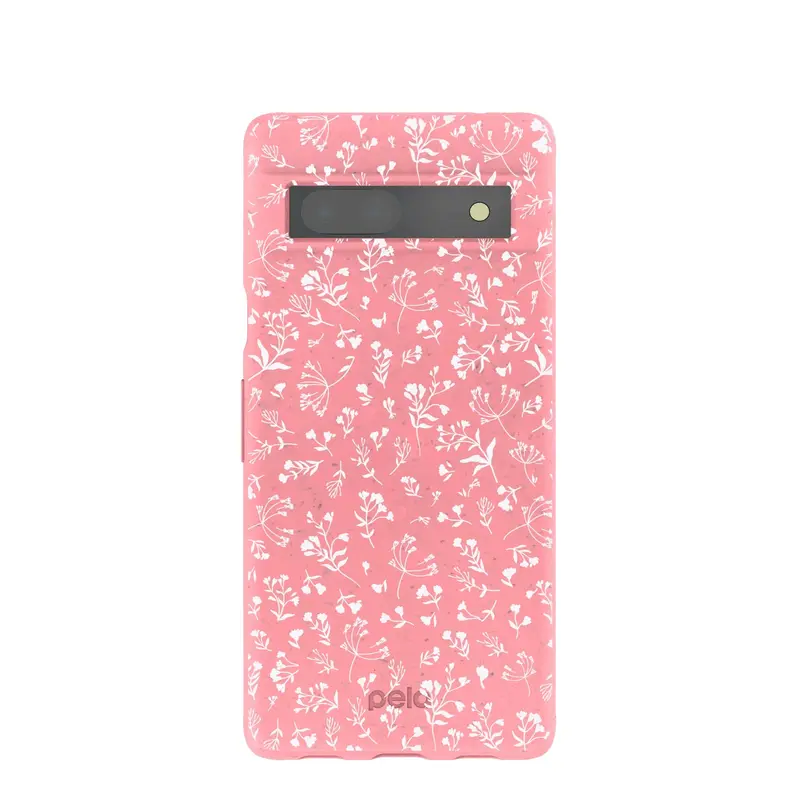 Bubblegum Pink Dreamy Meadow Google Pixel 7a Case