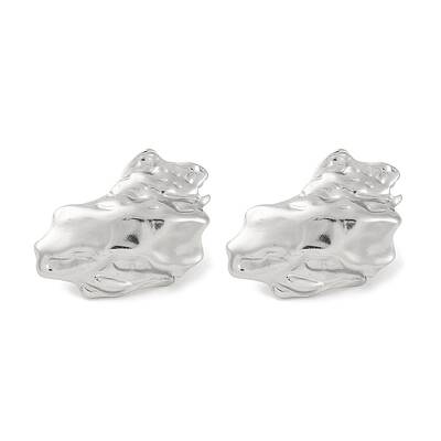 304 Stainless Steel Texture Stud Earrings