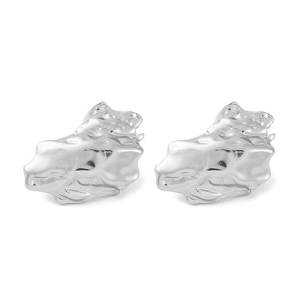 304 Stainless Steel Texture Stud Earrings