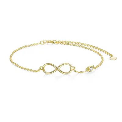 14K Gold Infinity Symbol Charm Bracelet