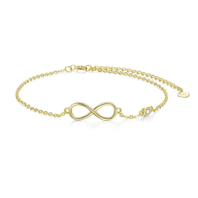 14K Gold Infinity Symbol Charm Bracelet
