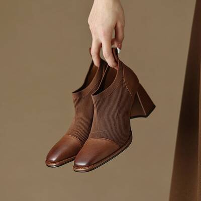 CHIKO Mikenzie Square Toe Block Heels Ankle Boots