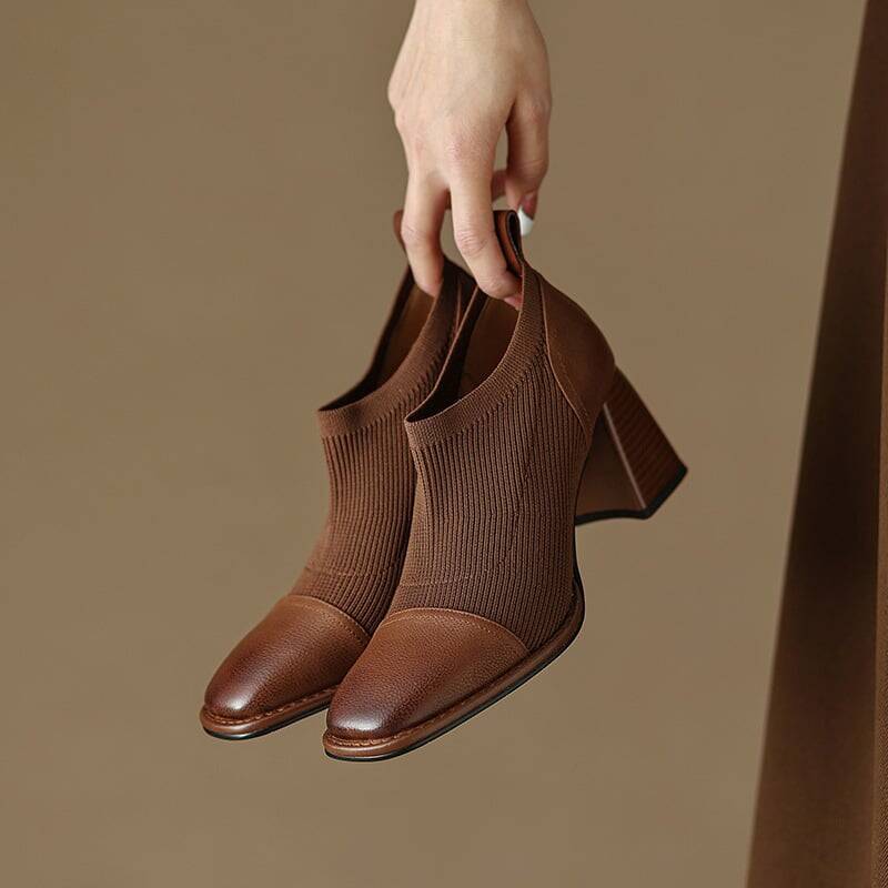 CHIKO Mikenzie Square Toe Block Heels Ankle Boots