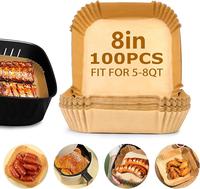 Air Fryer Paper Liners, 100PCS Non-stick Oil Resistant Air Fryer Parchment Paper Liners, 8 Inch Air Fryer Liners Disposable, ...